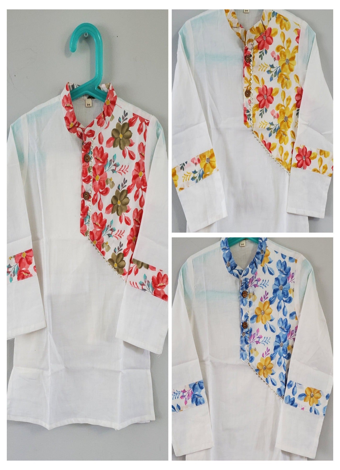 Floral side panel kurta pajama