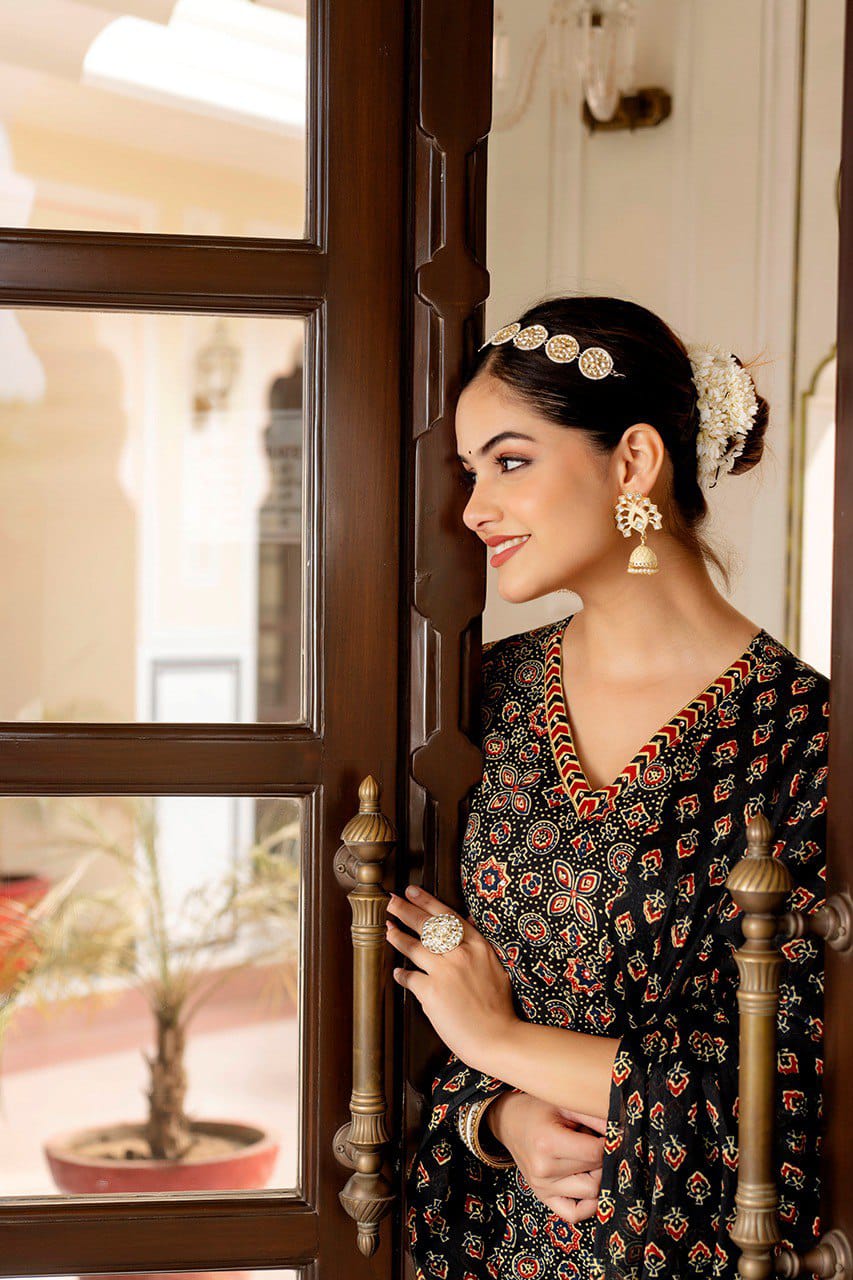 Kajal-Ajrakh print 3 pc suit