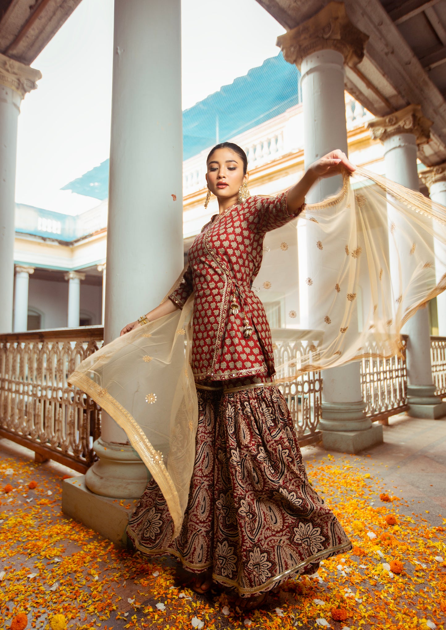 Noorie- Ajrakh Angrakha Gharara
