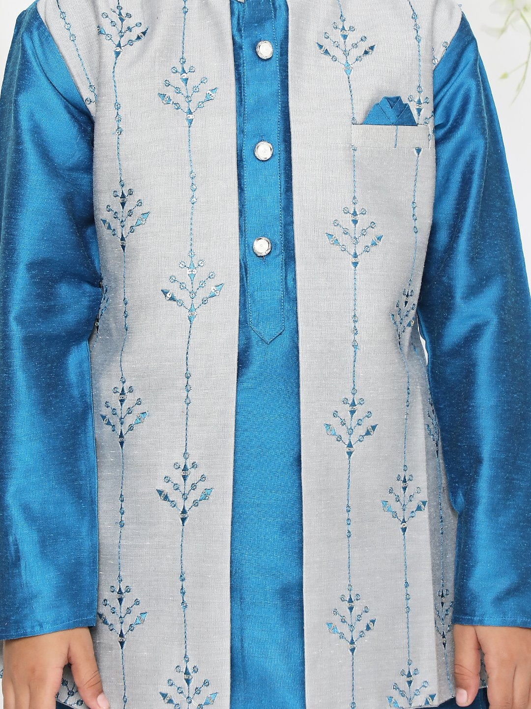 Festive sequin jacket kurta pajama