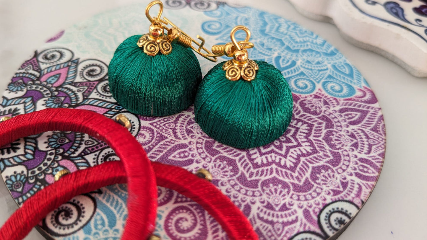 Silk Thread Jhumkis