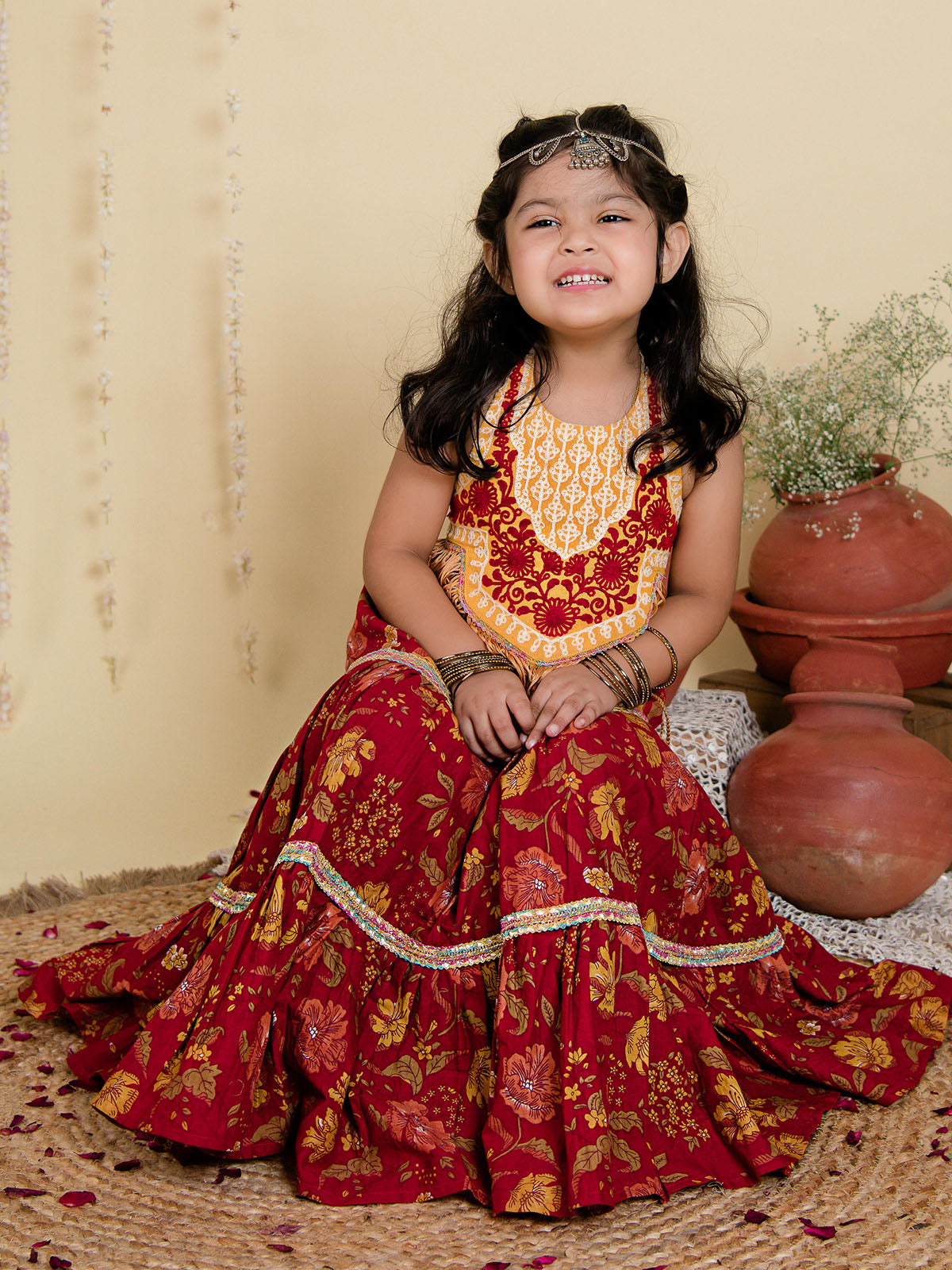 Ghoomar-Bindiya Red Lehnga Choli