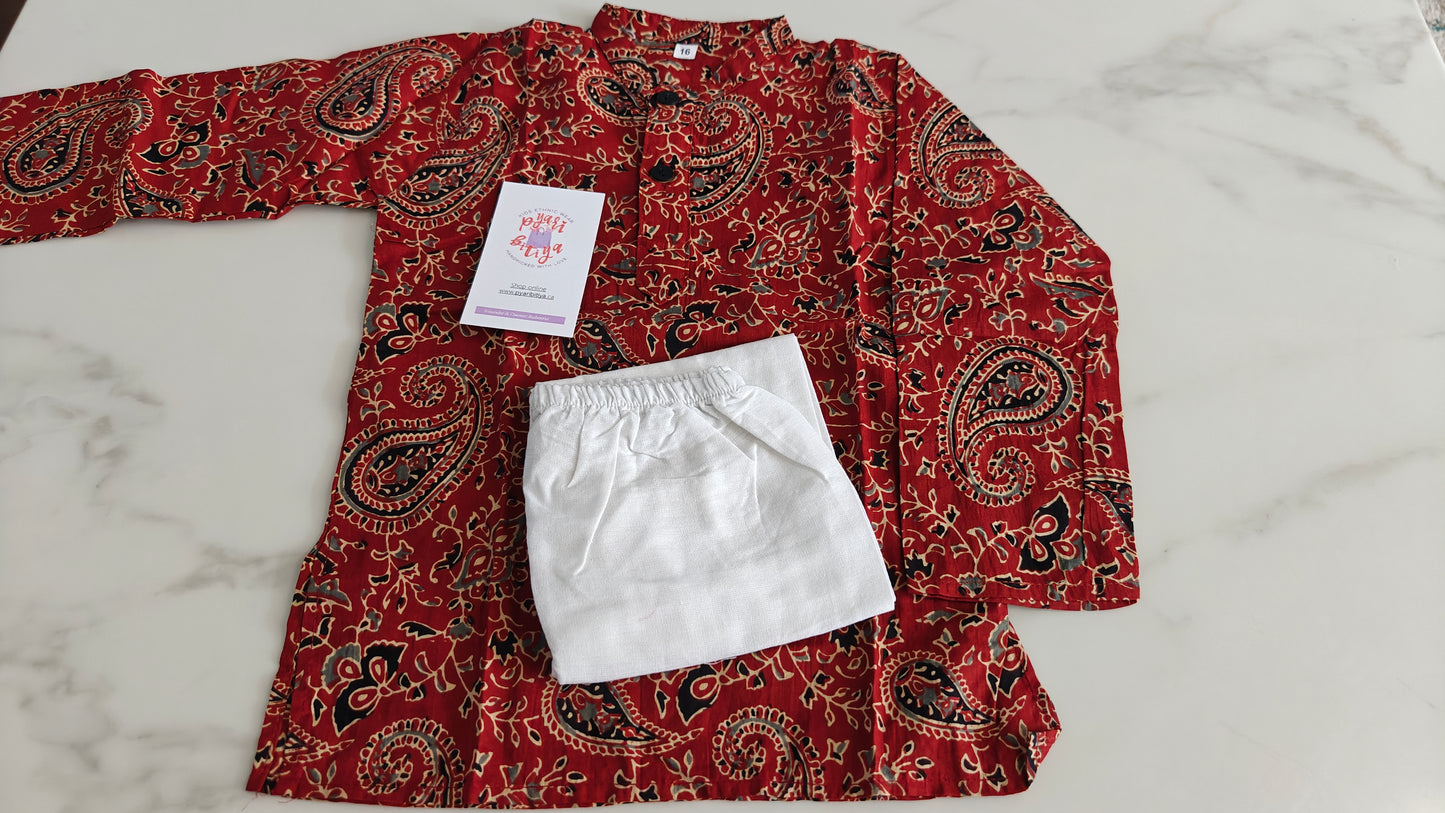 Paisley print kurta pyjama