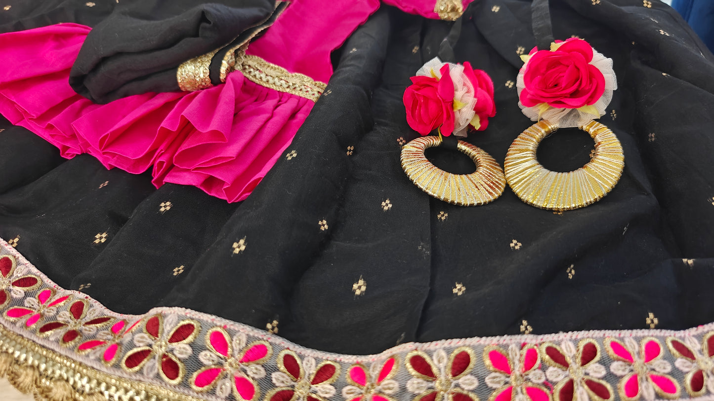 Infant and girls festive pink lehnga