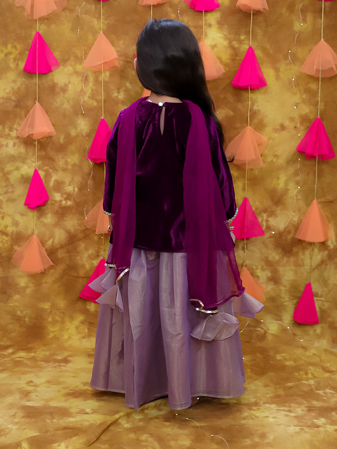 Girls and Toddlers velvet lehnga set