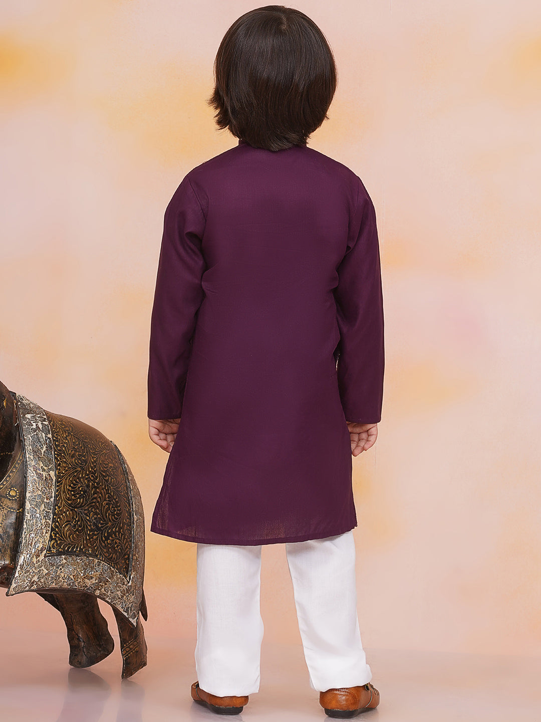 Toddler and pre teen Boys sequin mirror work kurta pajama