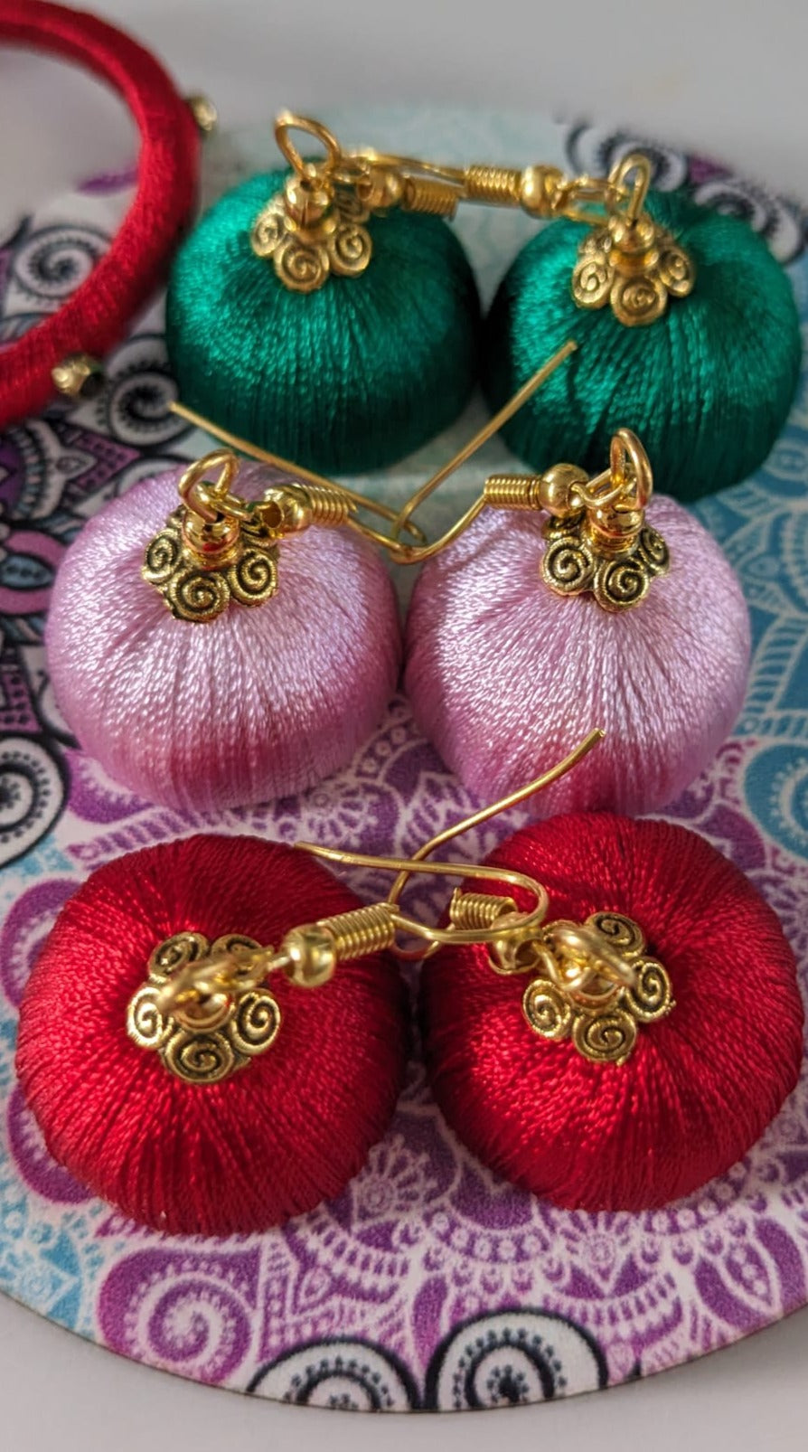 Silk Thread Jhumkis