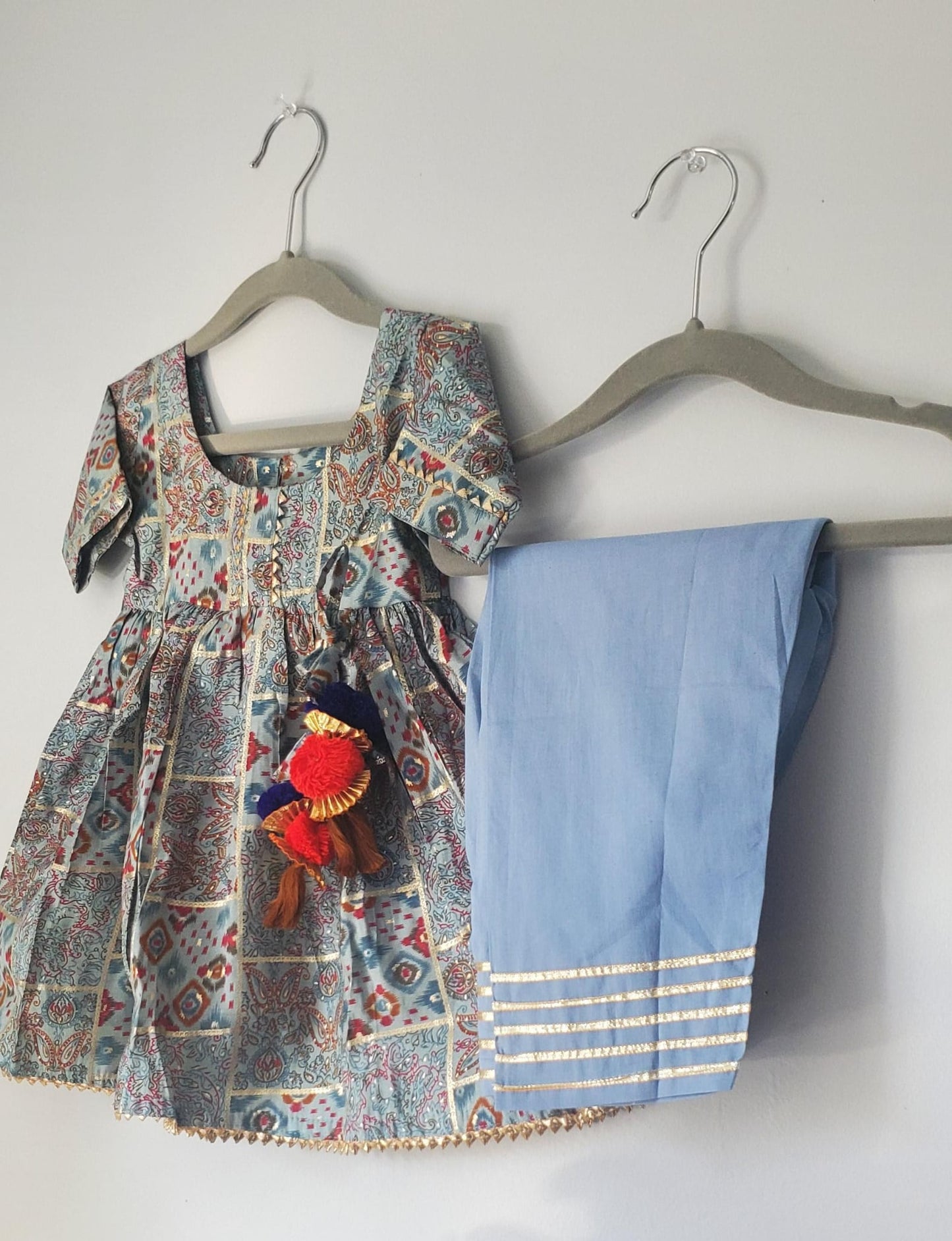 Frock style kurti- Gota Pants