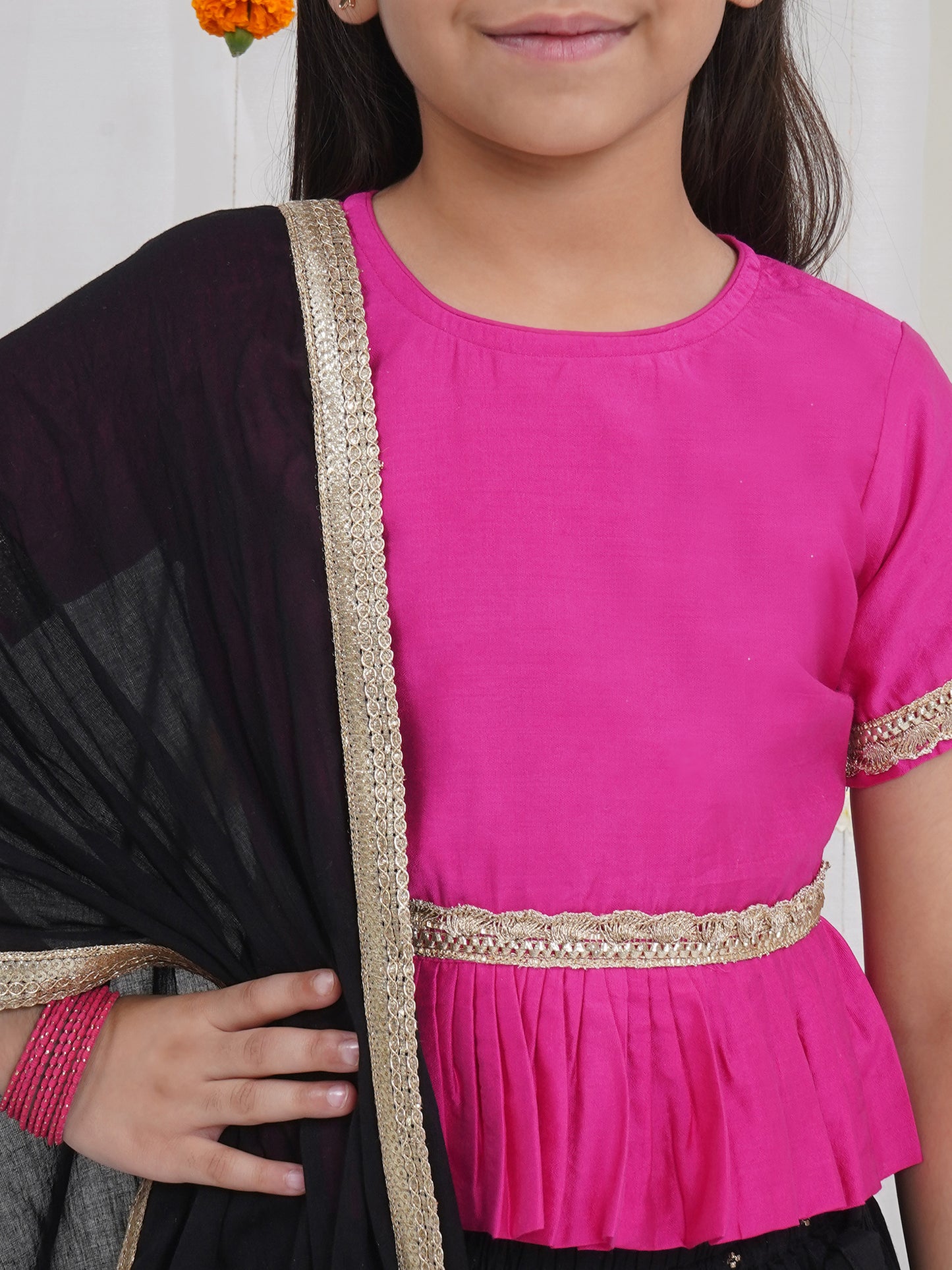 Infant and girls festive pink lehnga