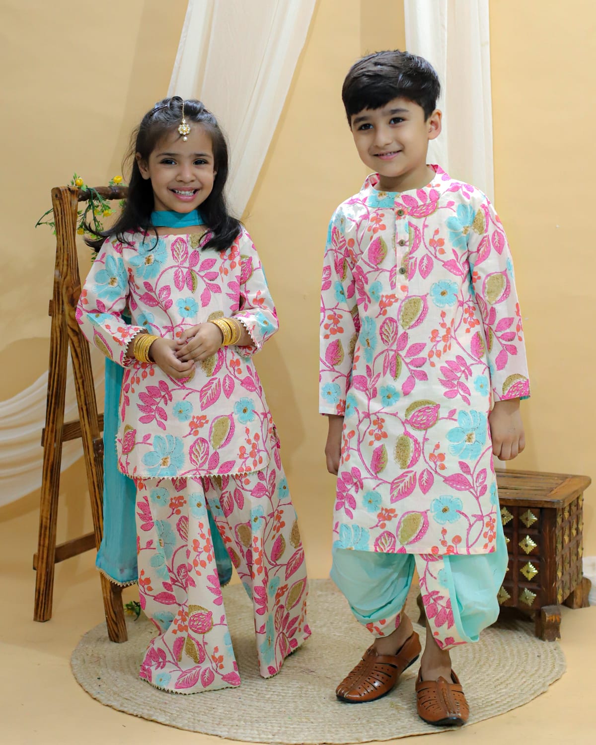 Gulmohar 3 pc Kurti Palazzo set