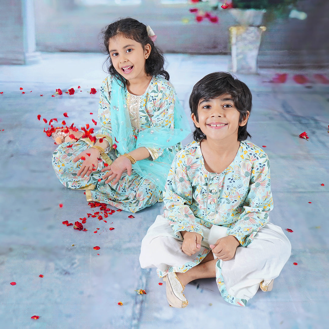 Boys summer bloom Kurta-Dhoti