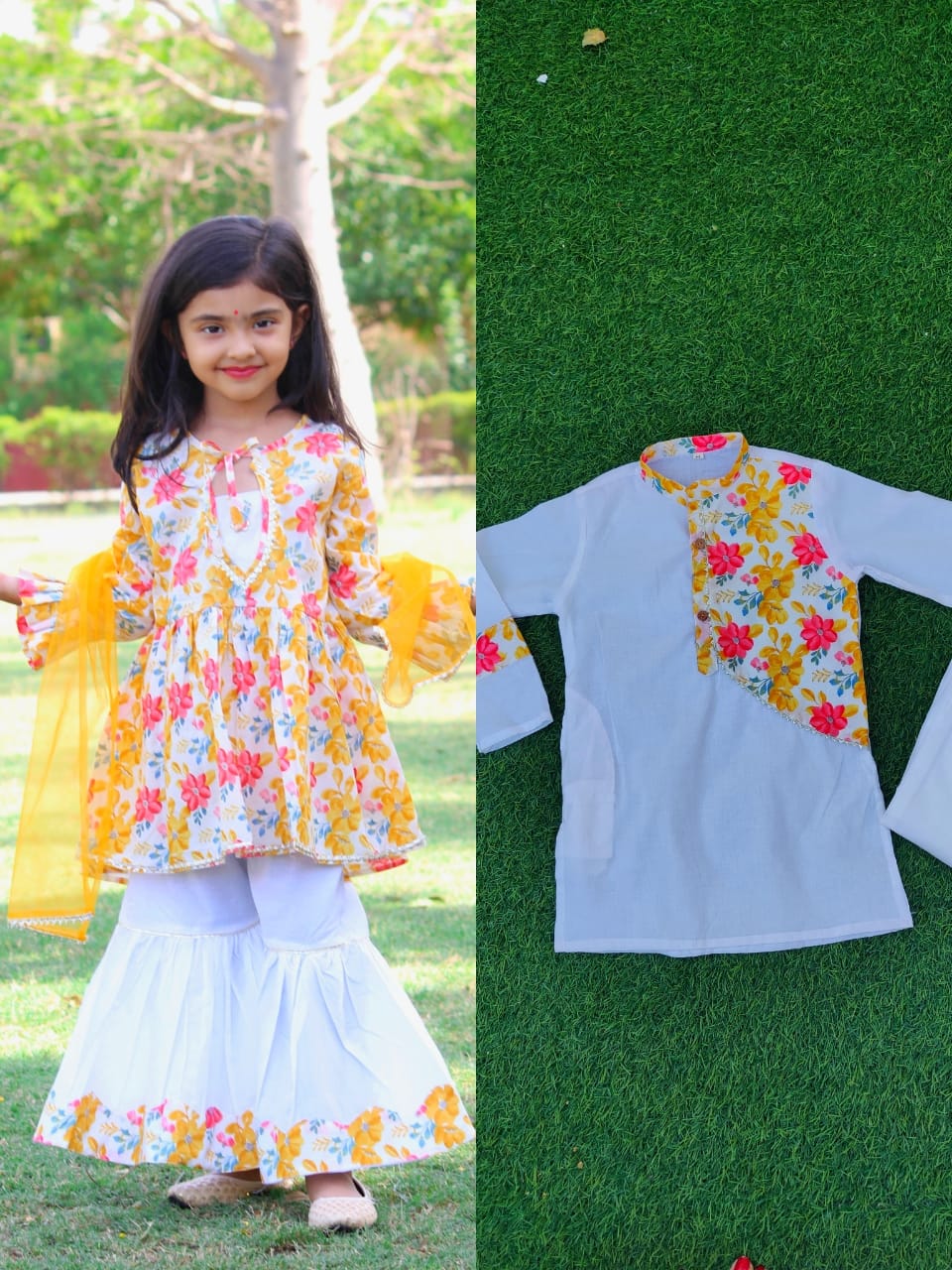 Lily Floral Kurti & Gharara Pants