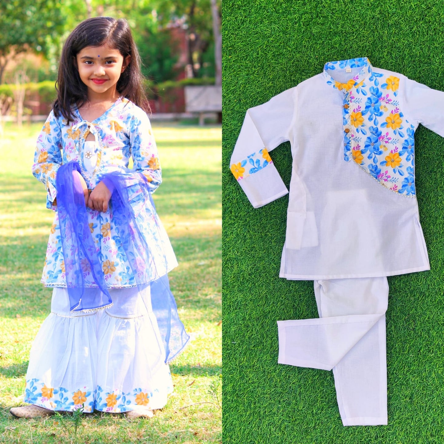Lily Floral Kurti & Gharara Pants