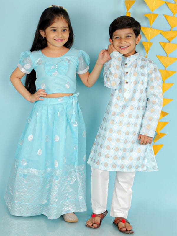 Festive Pattu Skirt-Top