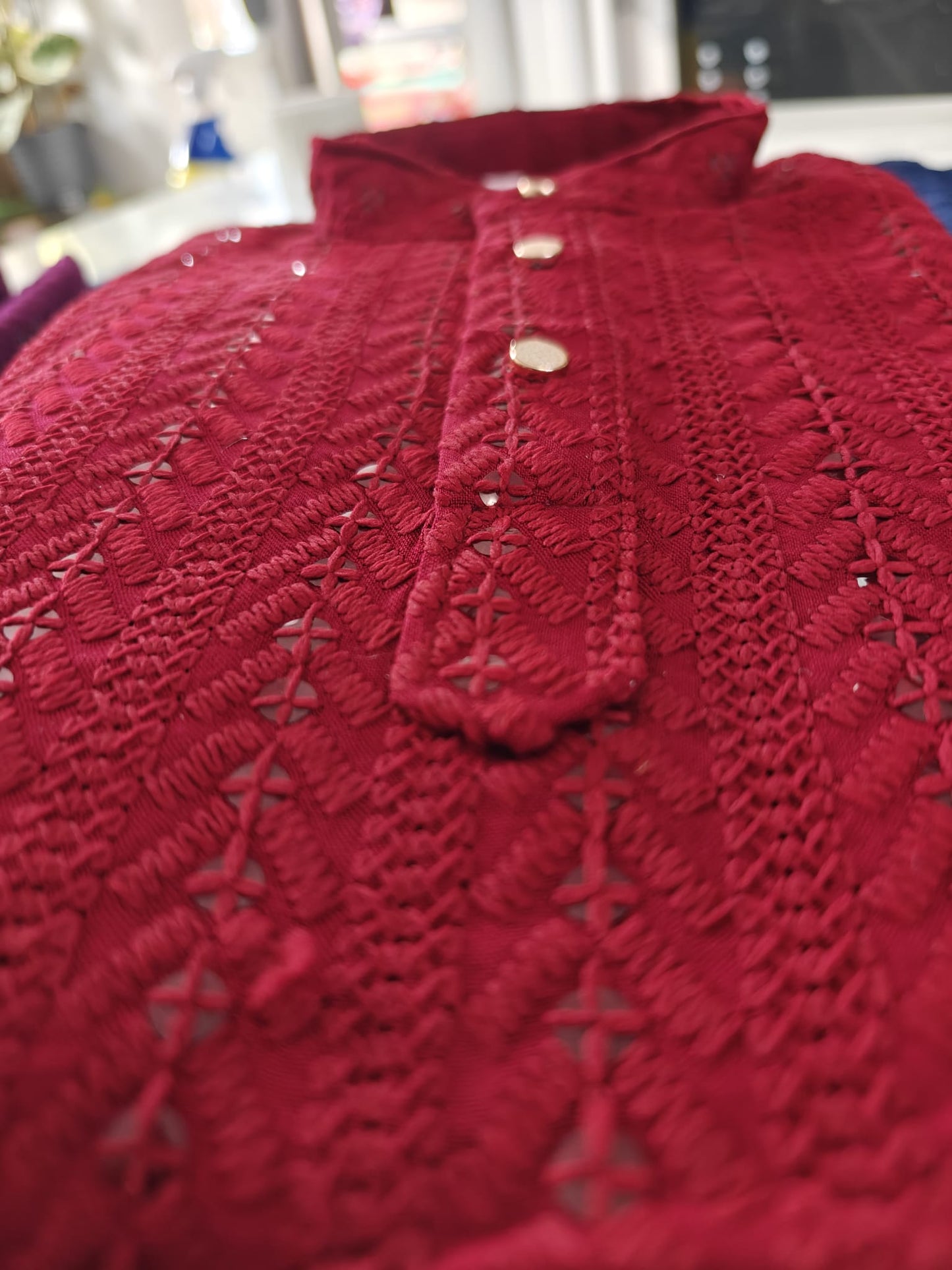 Boys embroidered sequin Kurta-pajama