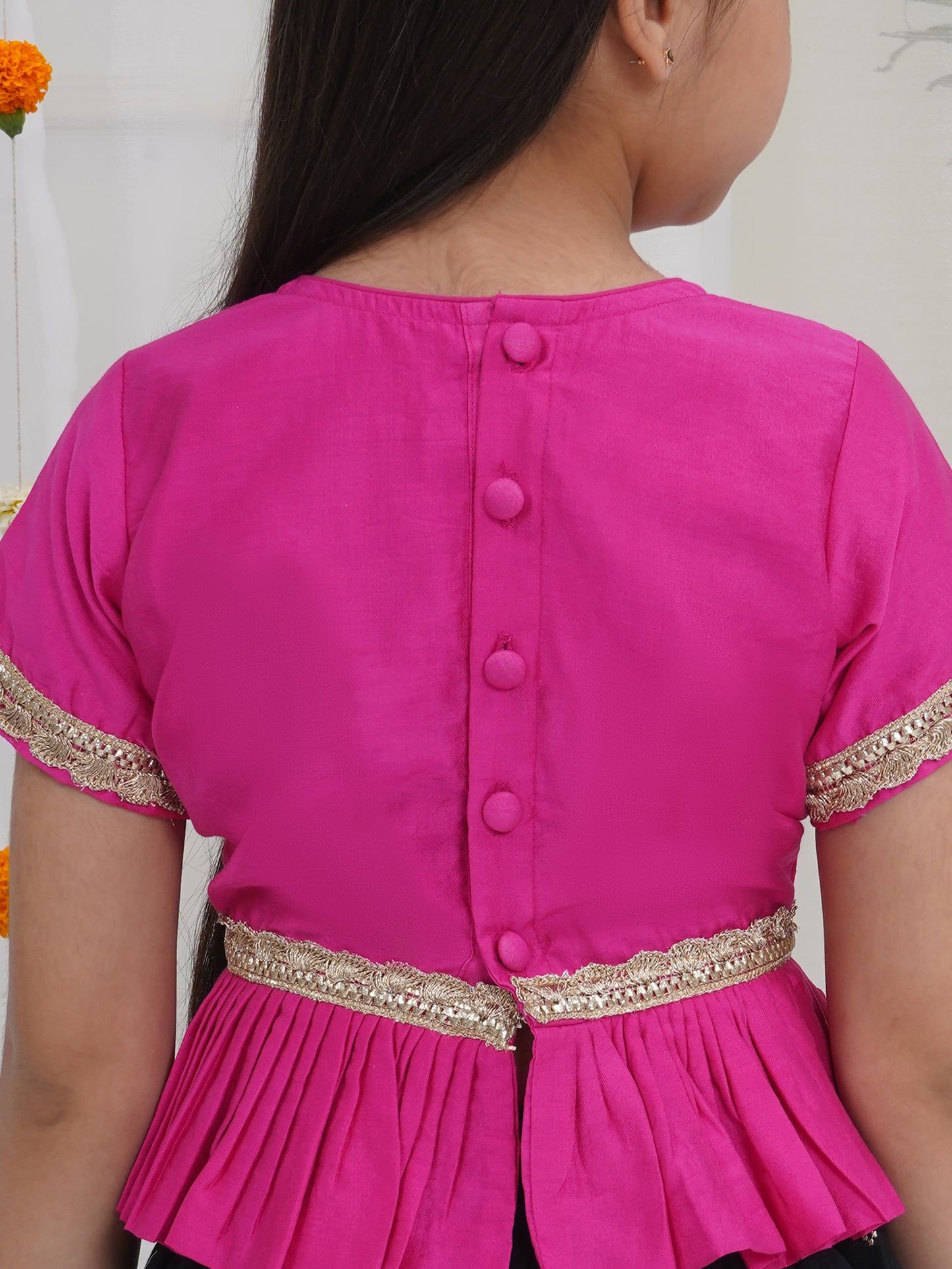 Infant and girls festive pink lehnga