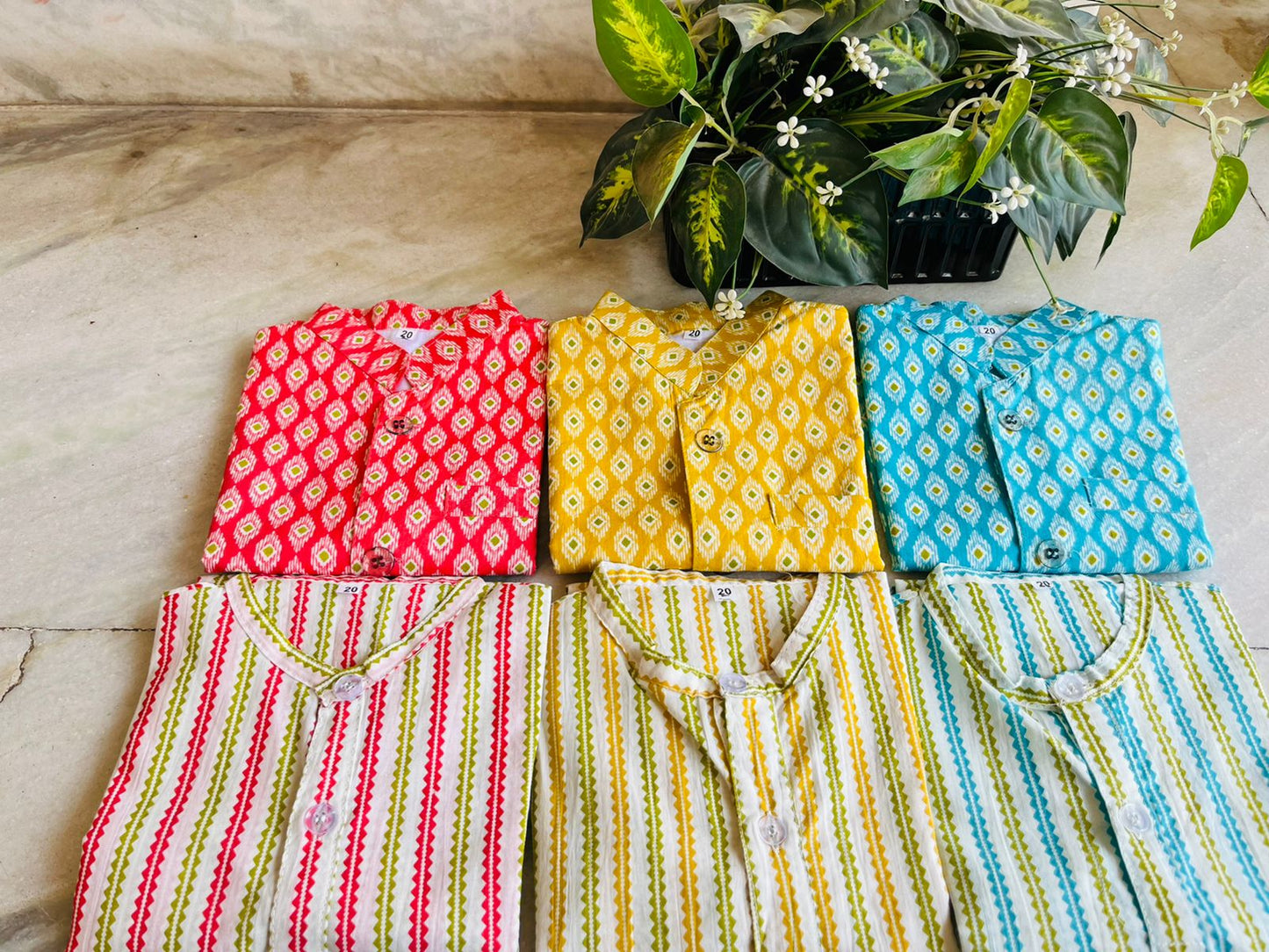 Boys 3 pc kurta pyjama with vest