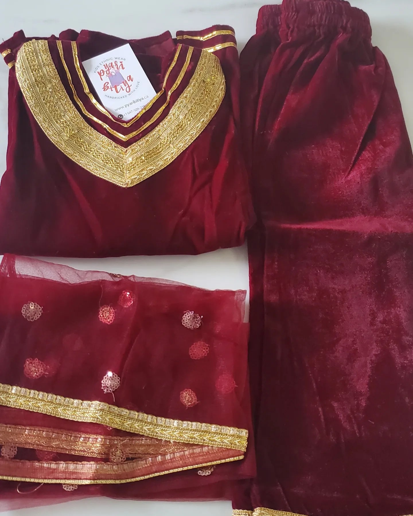 Velvet Kurti with Palazzo