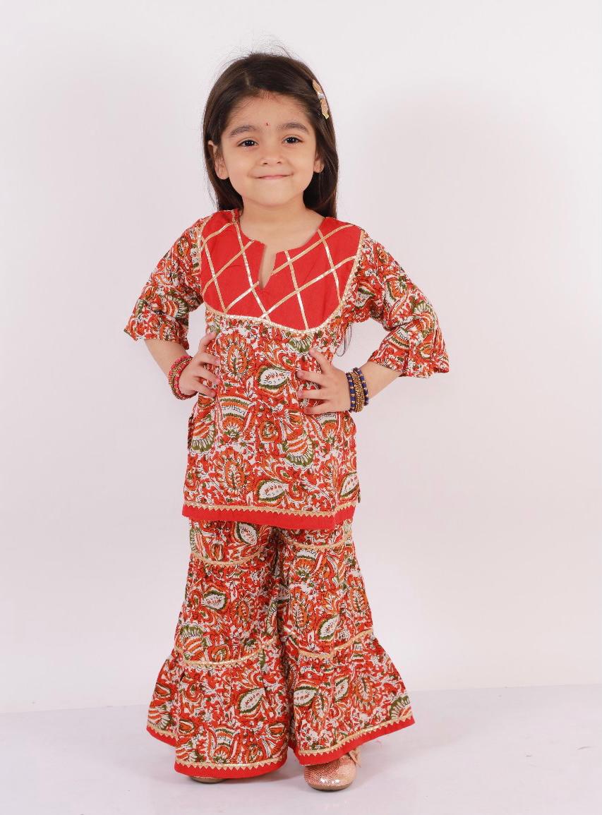 Kurti-Gharara Pants 2 pc (6m-6 yrs)