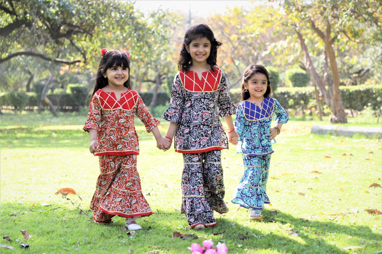Kurti-Gharara Pants 2 pc (6m-6 yrs)