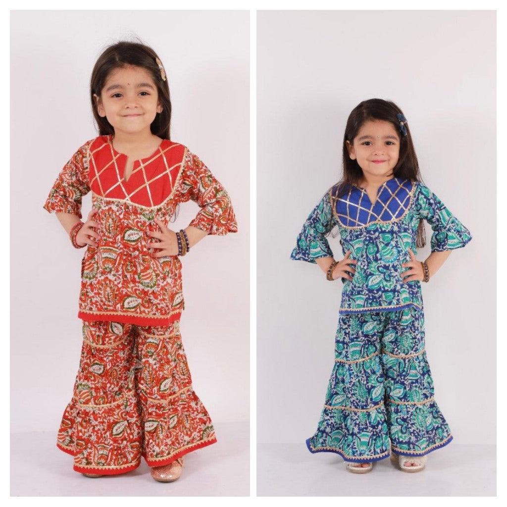 Kurti-Gharara Pants 2 pc (6m-6 yrs)