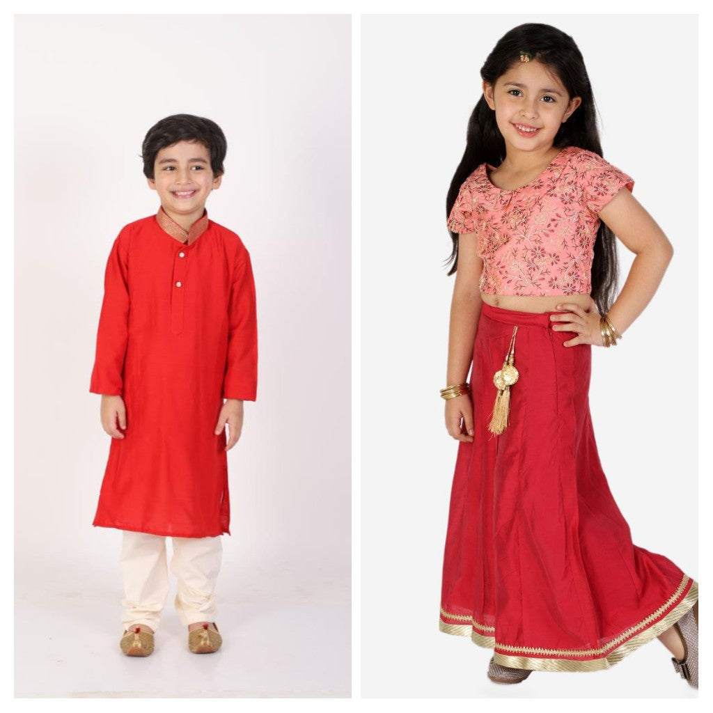 Festive Silk Kurta with zari collar