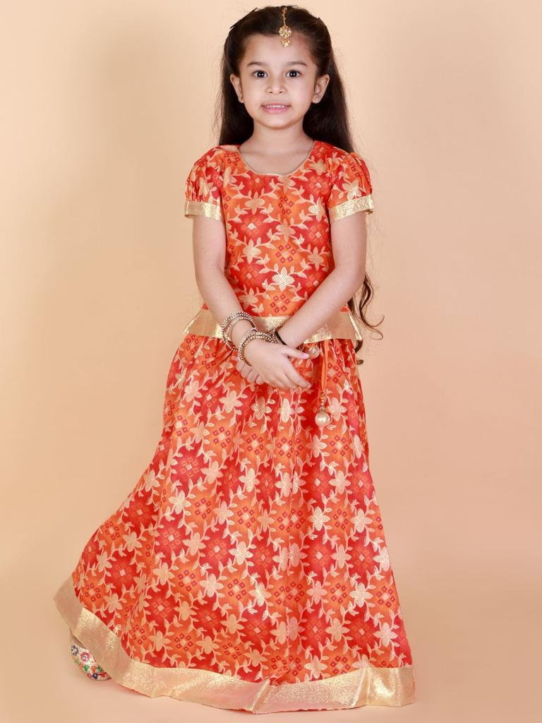 Kota Silk Pattu-Pavdai (Skirt-Top)