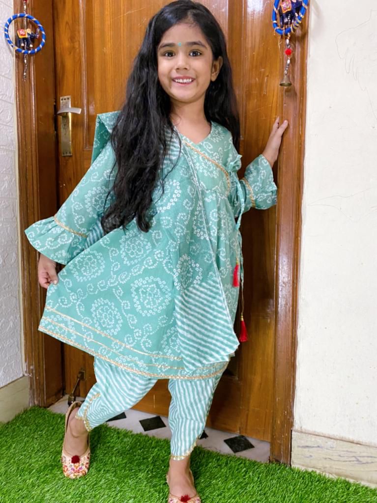 Angrakha style top with Dhoti and Duptta
