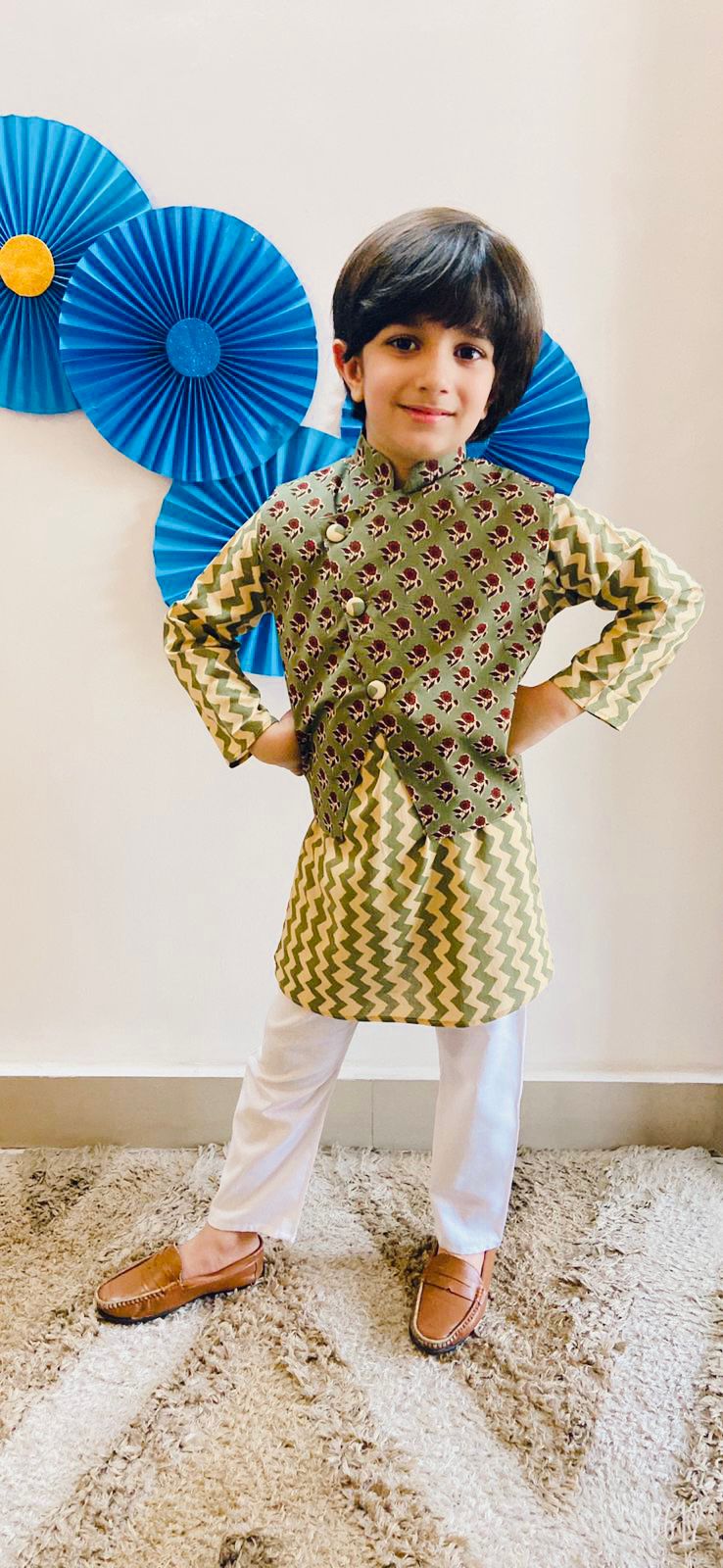 3 PC Kurta Pyjama with Vest