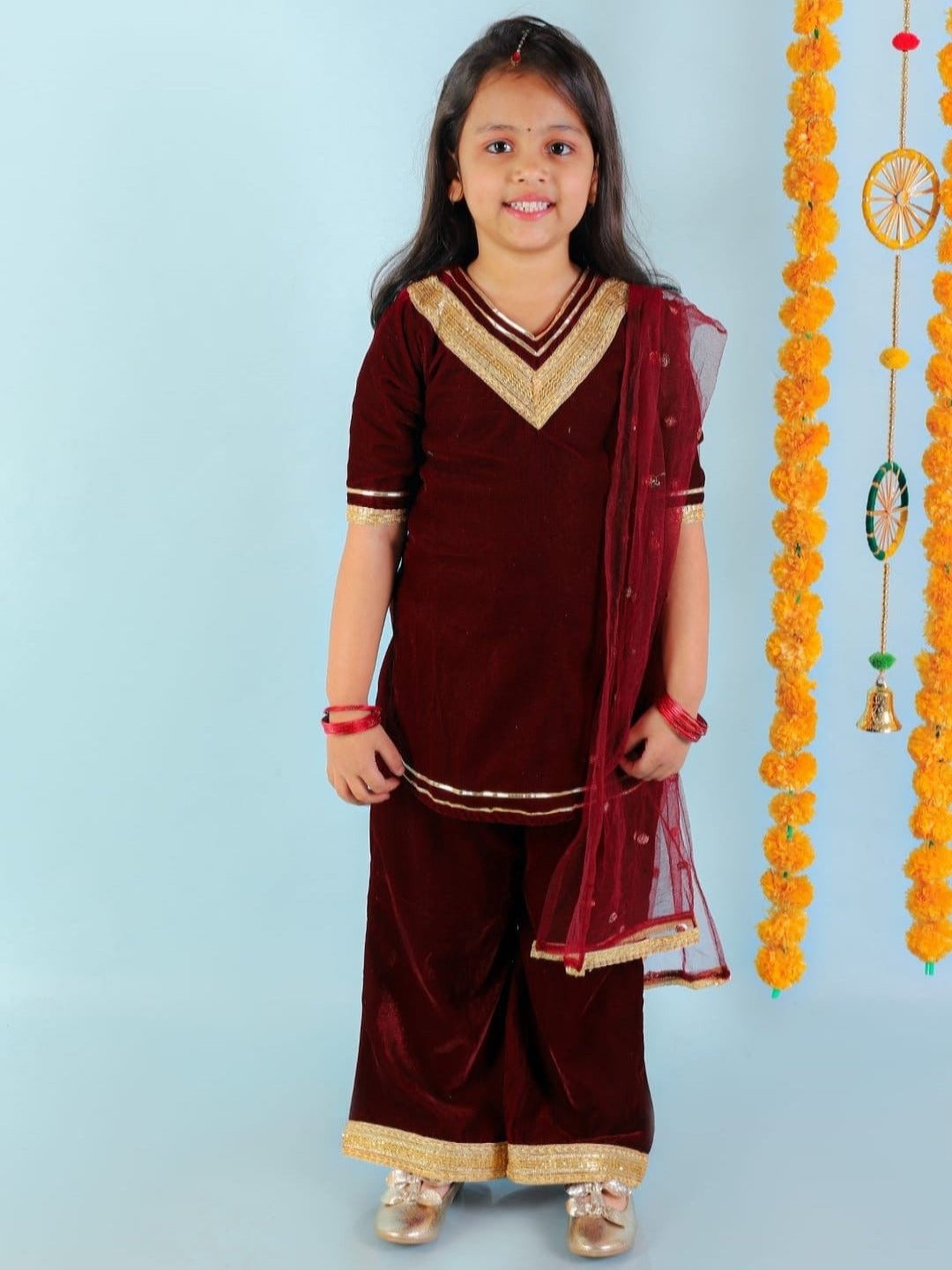 Velvet Kurti with Palazzo