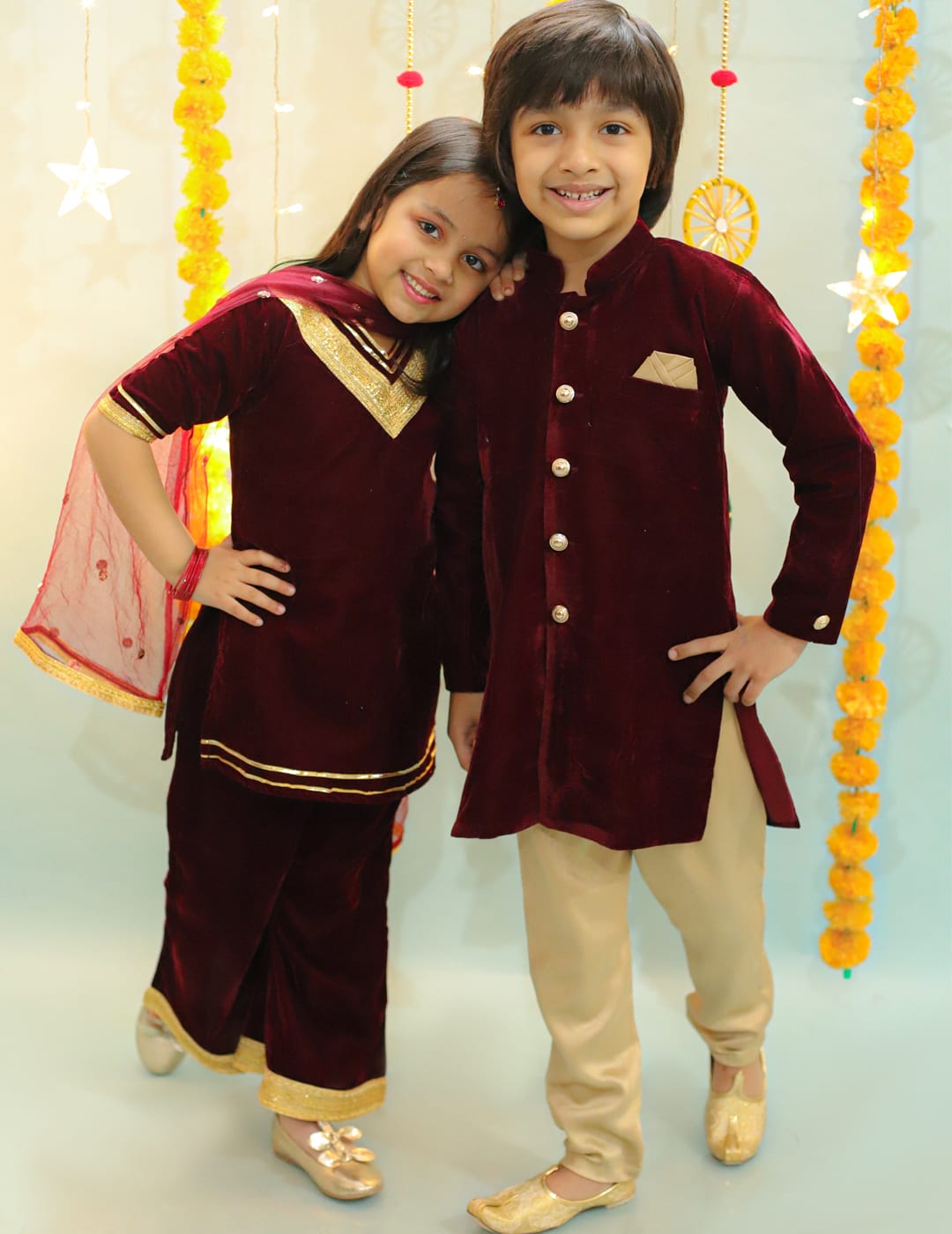 Velvet Kurti with Palazzo