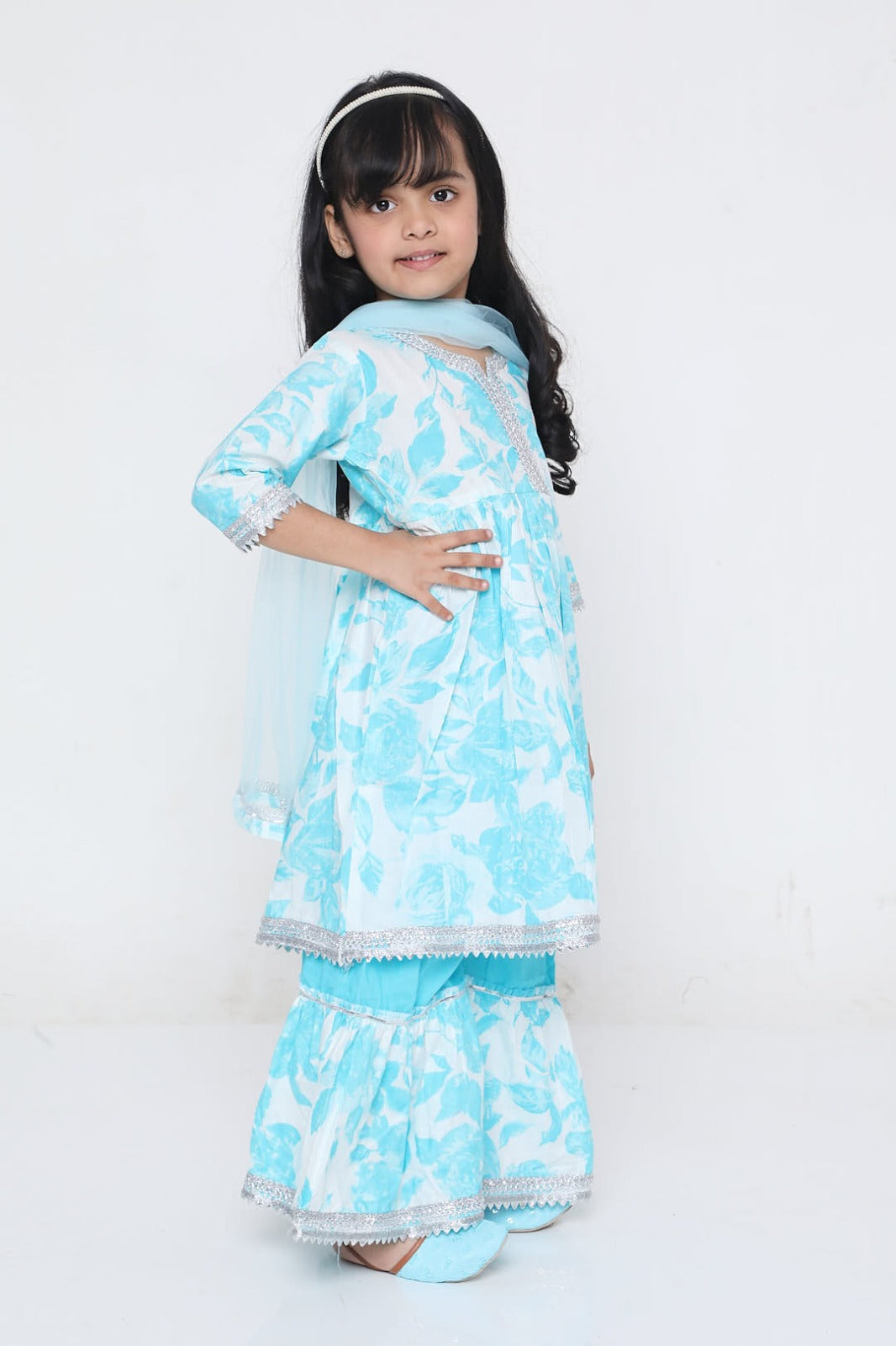 Breeze 3 pc floral kurti Sharara