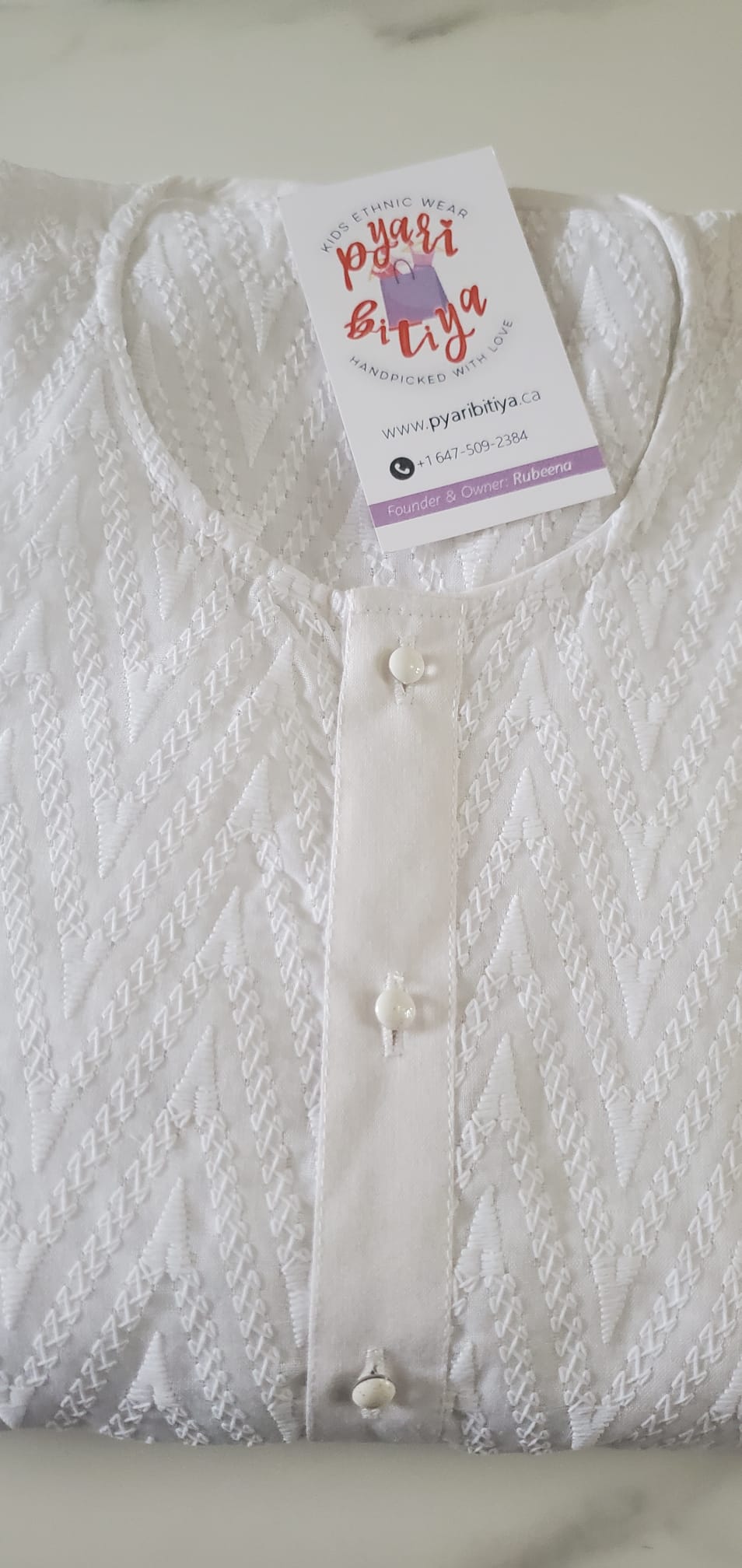 Girls Noor White Kurti