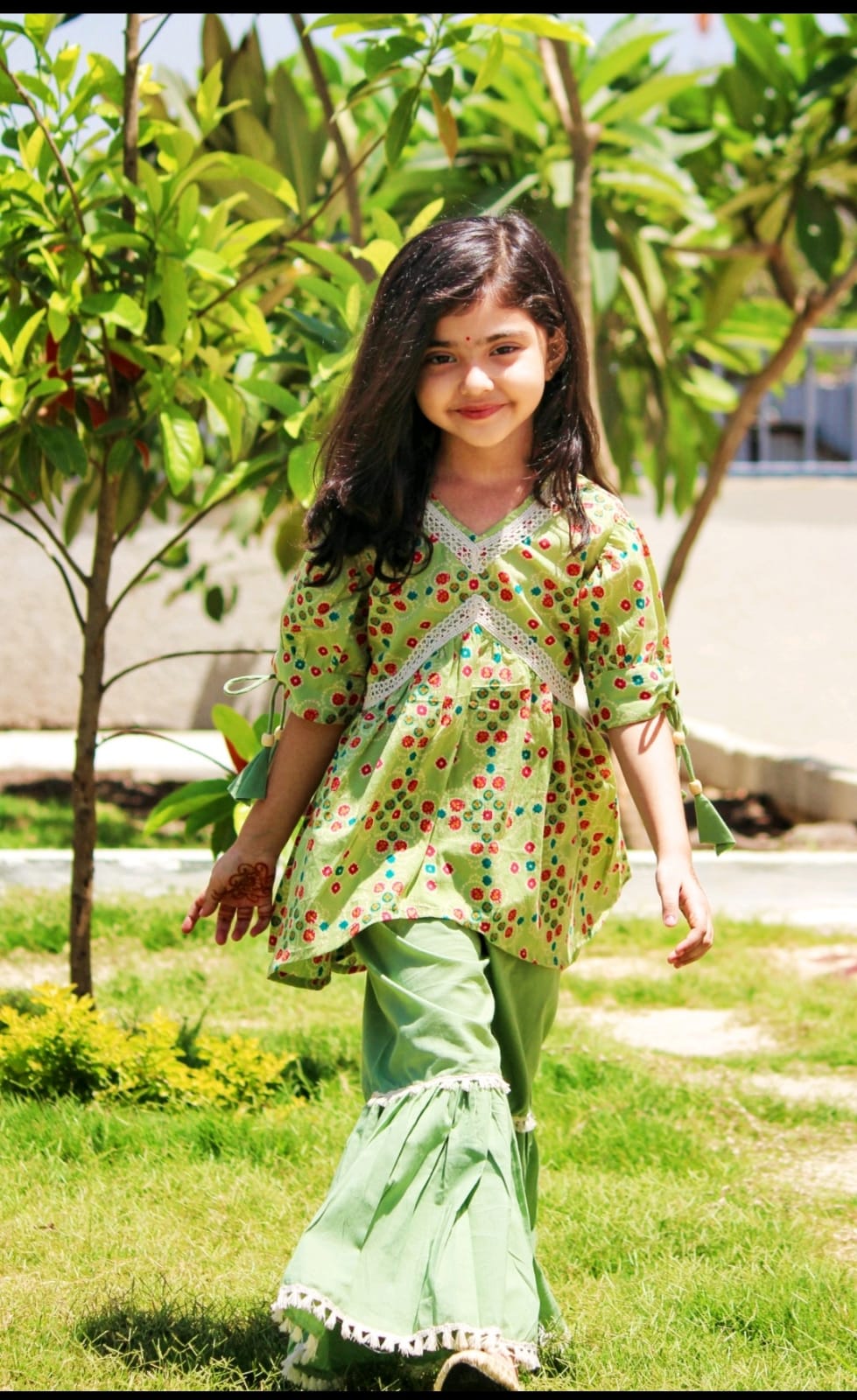 Alia cut high-low kurti with Sharara