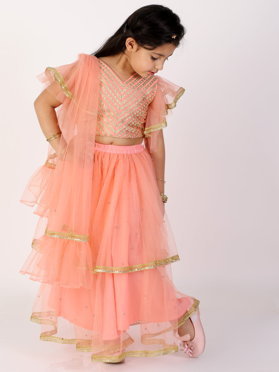 Aura Net frill lehnga- Choli