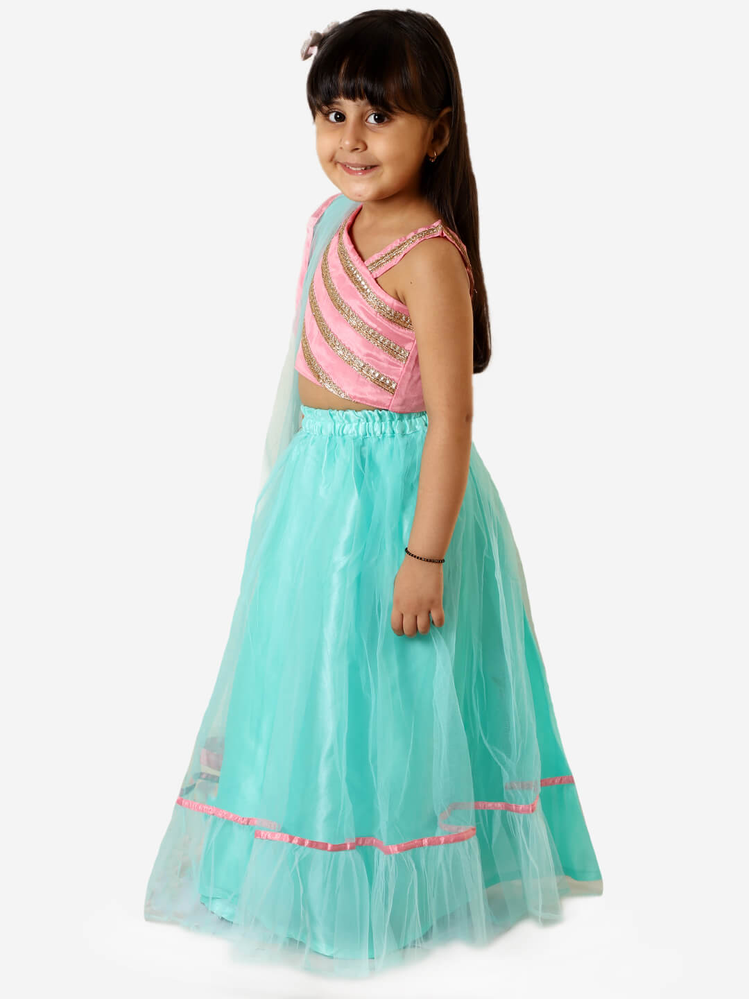 Pari Satin net lehnga Choli