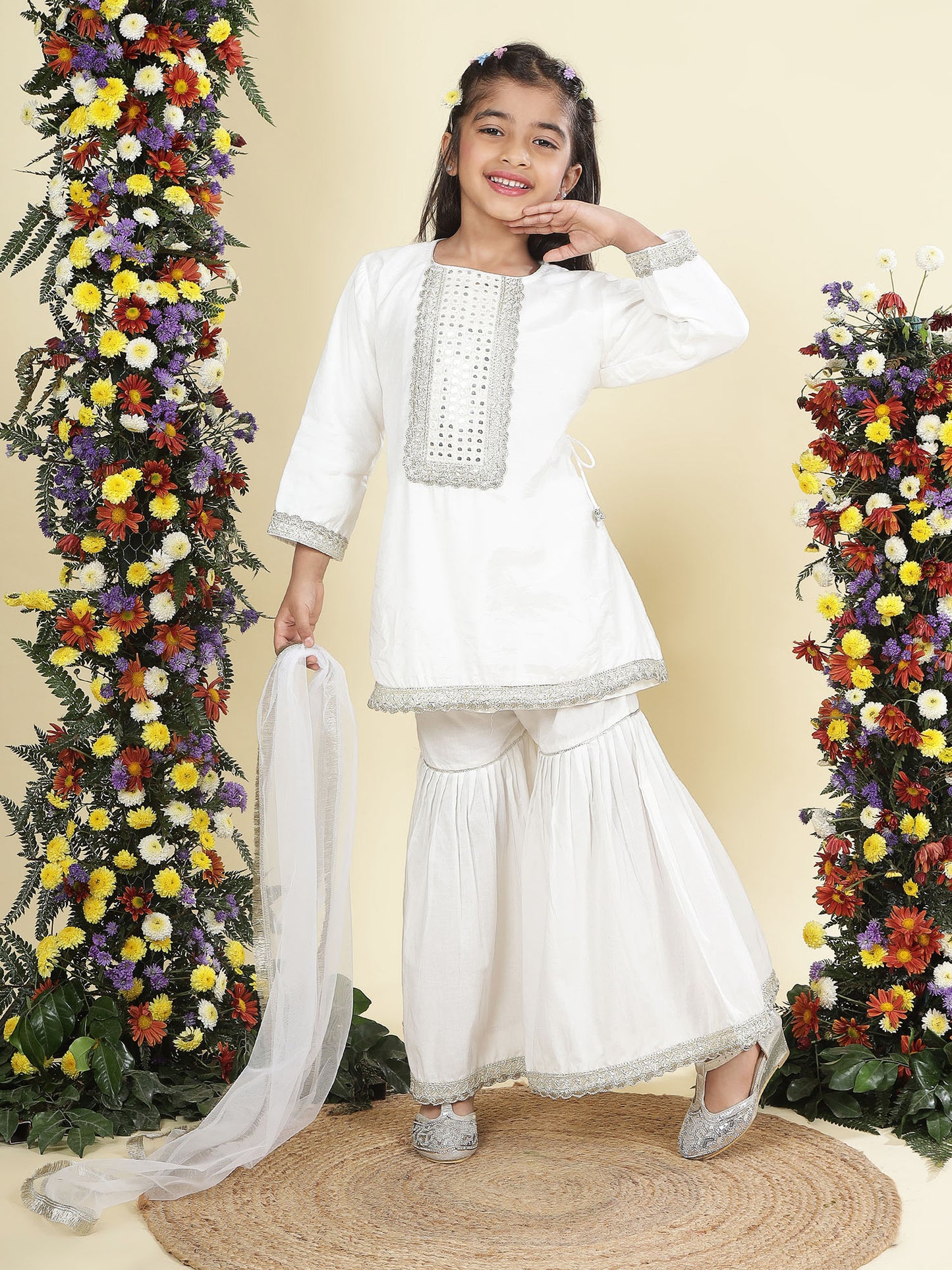 Chandni-Sequin Gota Kurti sharara pants