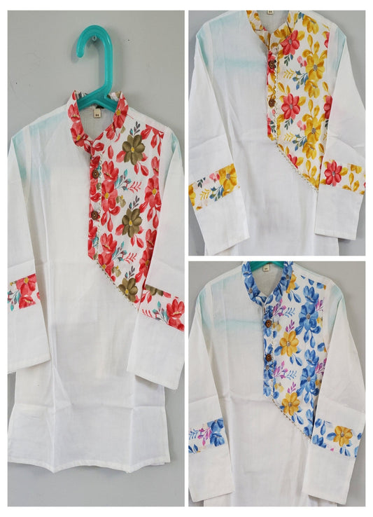 Matching Kurta Pyjama with Lily  Floral Kurti & Gharara Pants