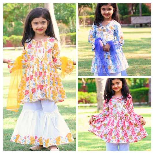 Lily Floral Kurti & Gharara Pants