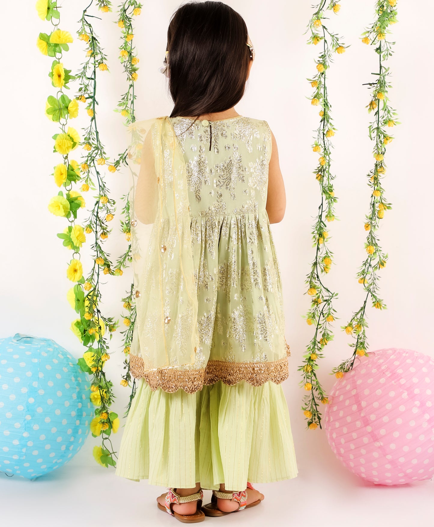 Banarasi frock with sharara