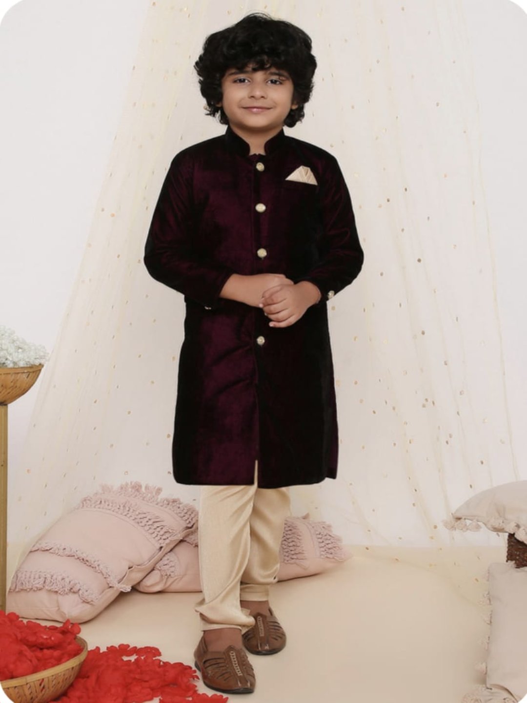 Sherwani style Velvet Kurta-Pajama