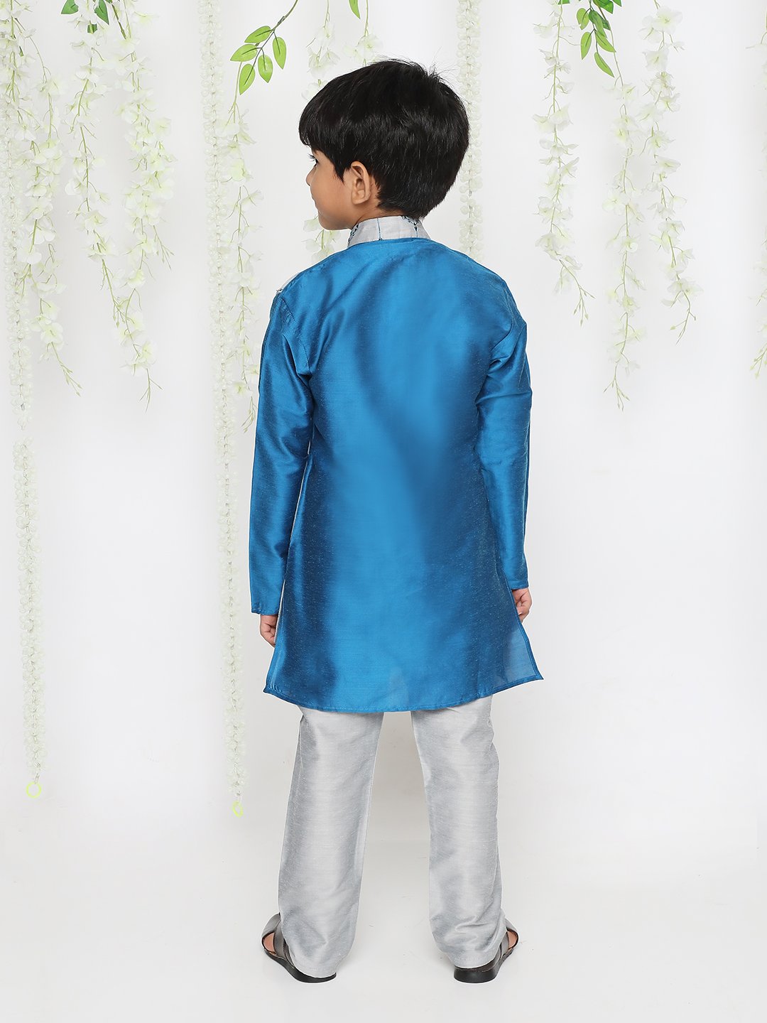 Festive sequin jacket kurta pajama