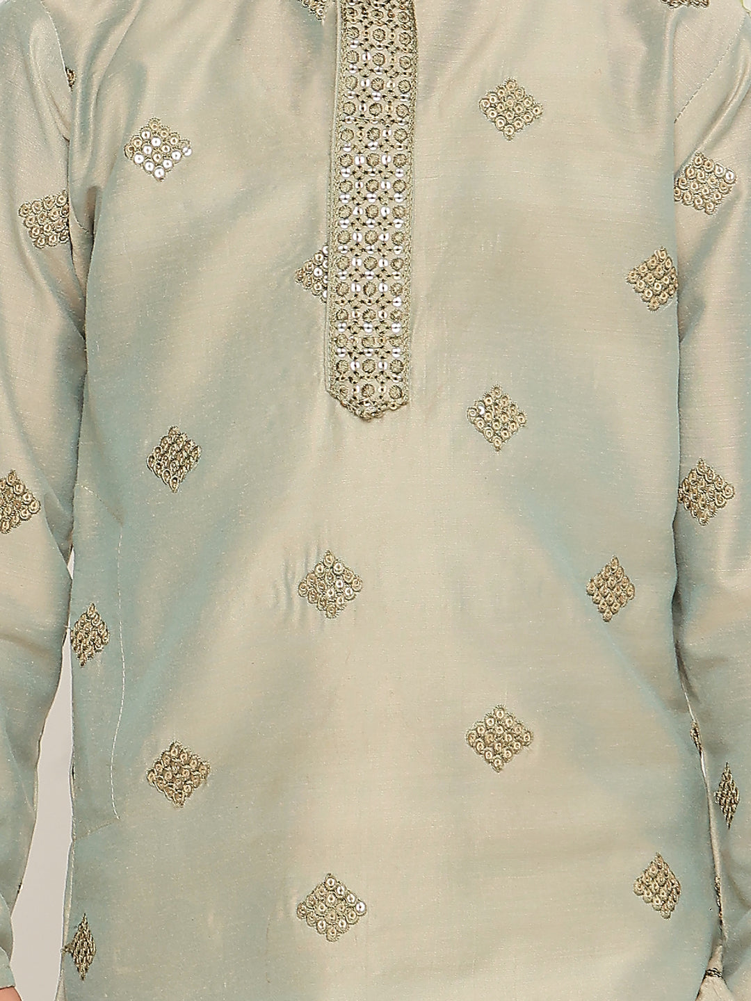 Embroidered Silk Kurta Pajama