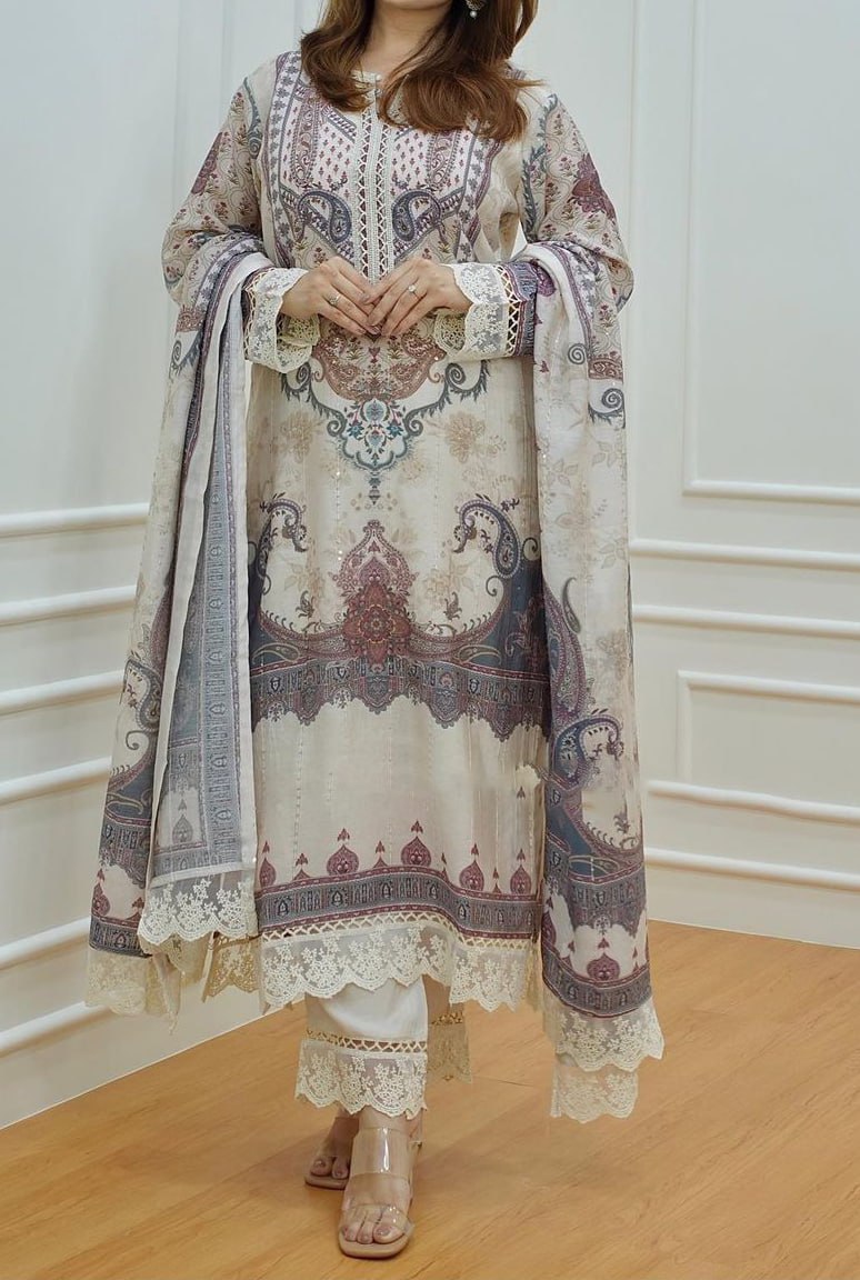 Afreen Muslin 3 pc suit