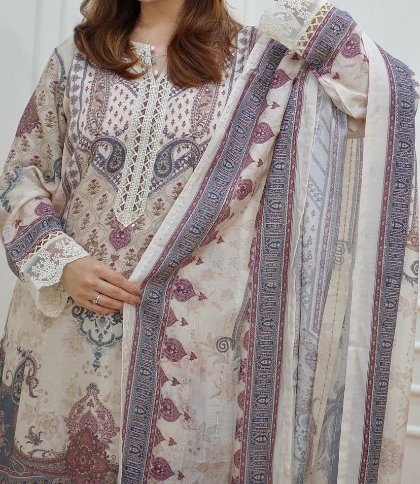 Afreen Muslin 3 pc suit