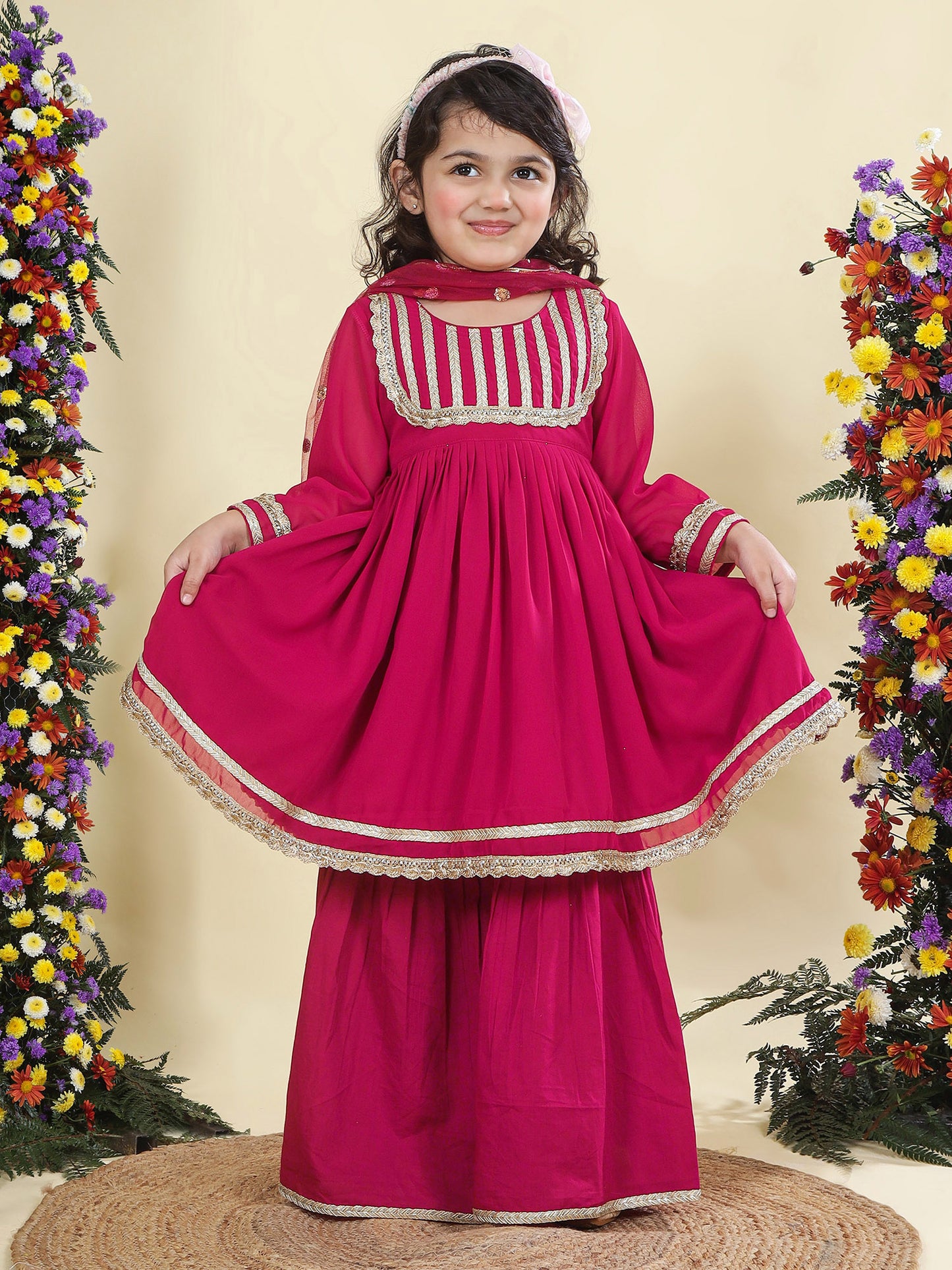 Shokh 3 pc frock and sharara pants