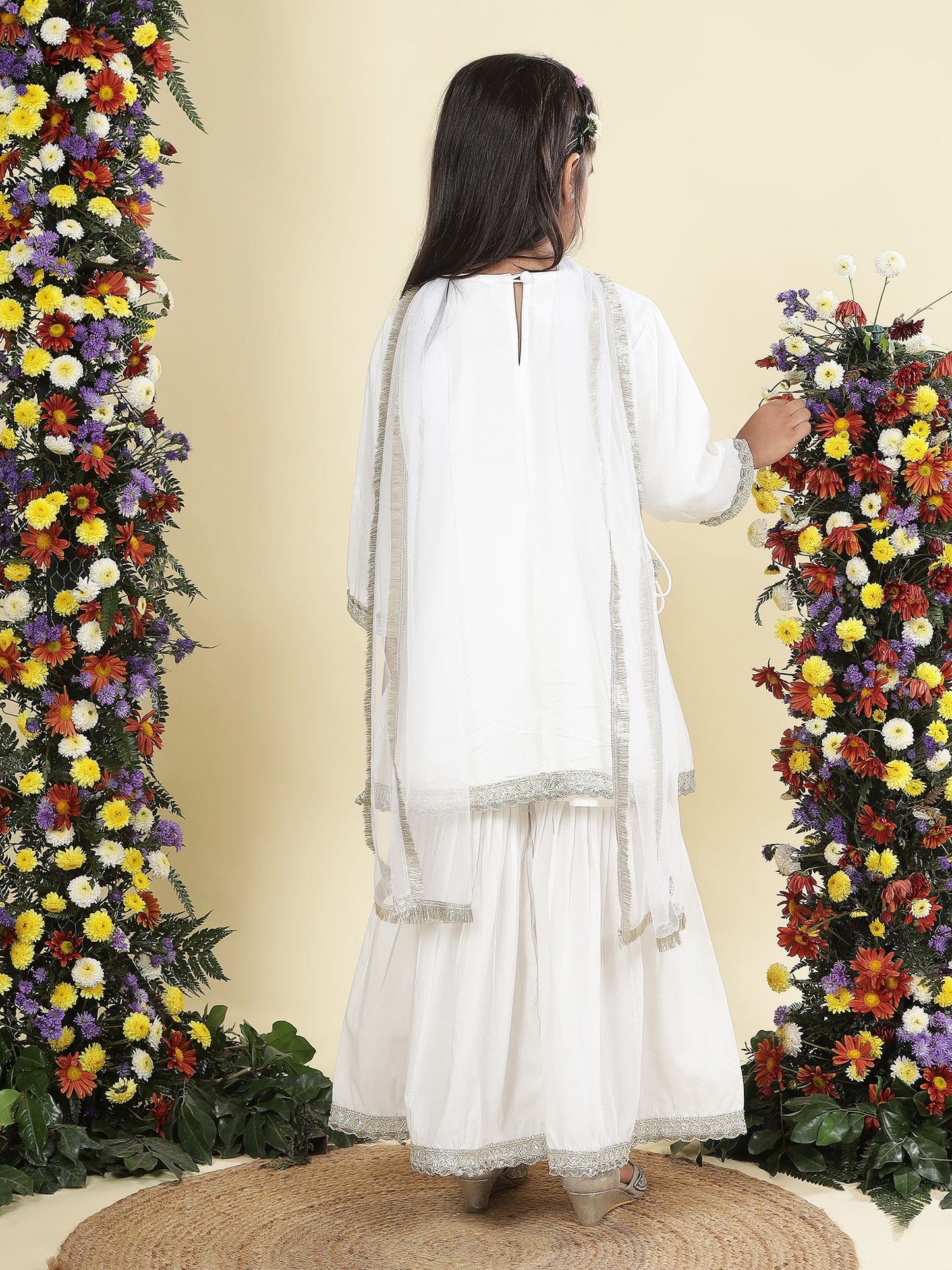 Chandni-Sequin Gota Kurti sharara pants