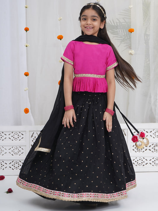 Infant and girls festive pink lehnga