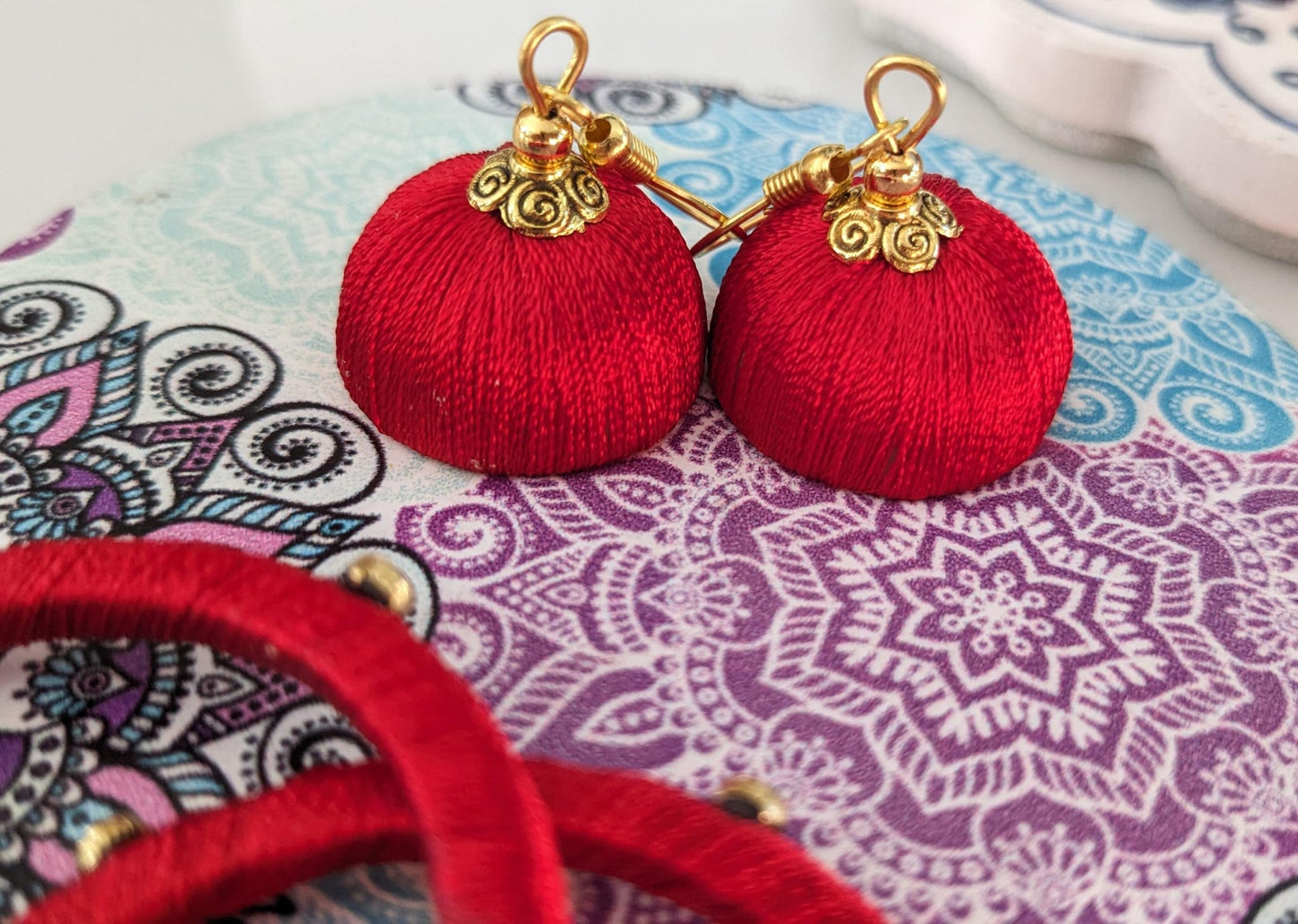 Silk Thread Jhumkis