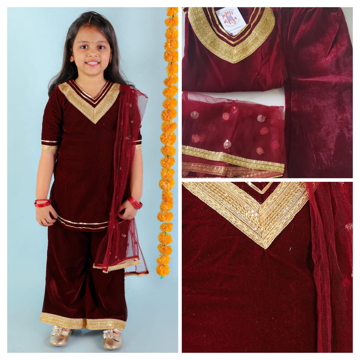 Velvet Kurti with Palazzo